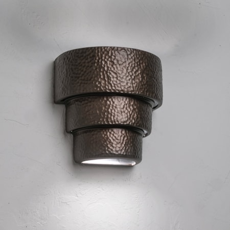 Luxury Lighting Hammerman 10in. High Banded Ceramic Outdoor Wall Light, Antique Bronze Finish HM124 ABr u/d-7